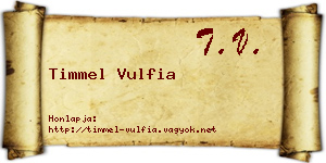 Timmel Vulfia névjegykártya